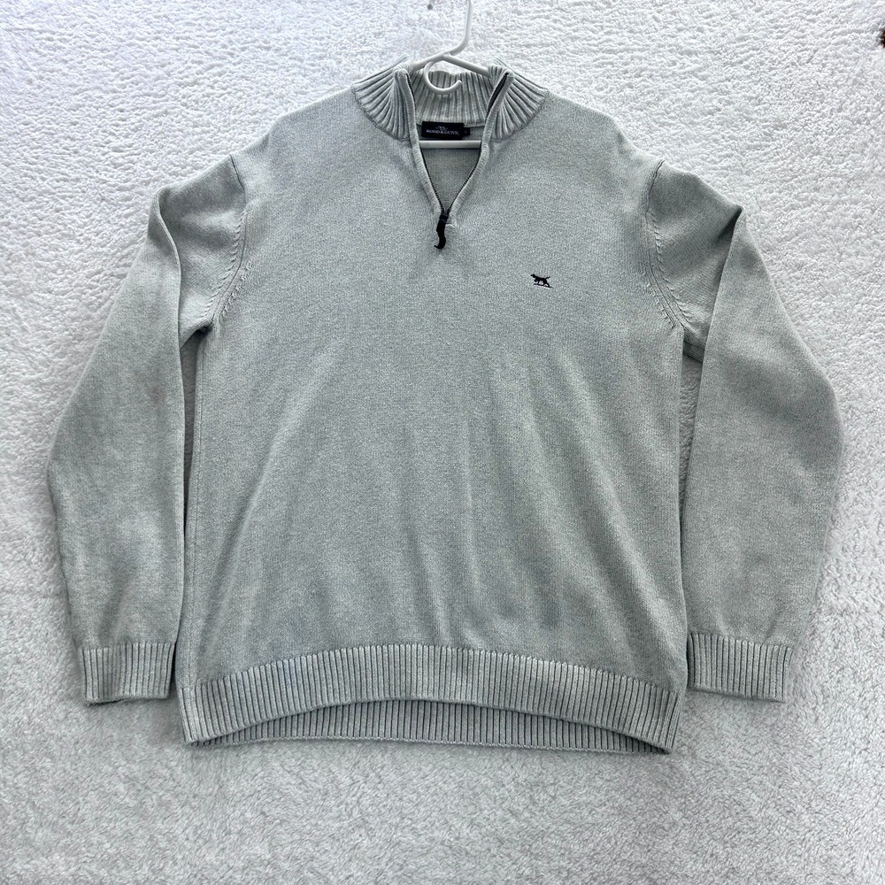 RODD & GUNN Sweater‎ Men's Large Gray Knit 1/4 Quarter Zip Pullover
